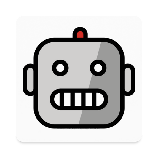 Customizable Robot Moji Square Magnet - Emoji.Express - white