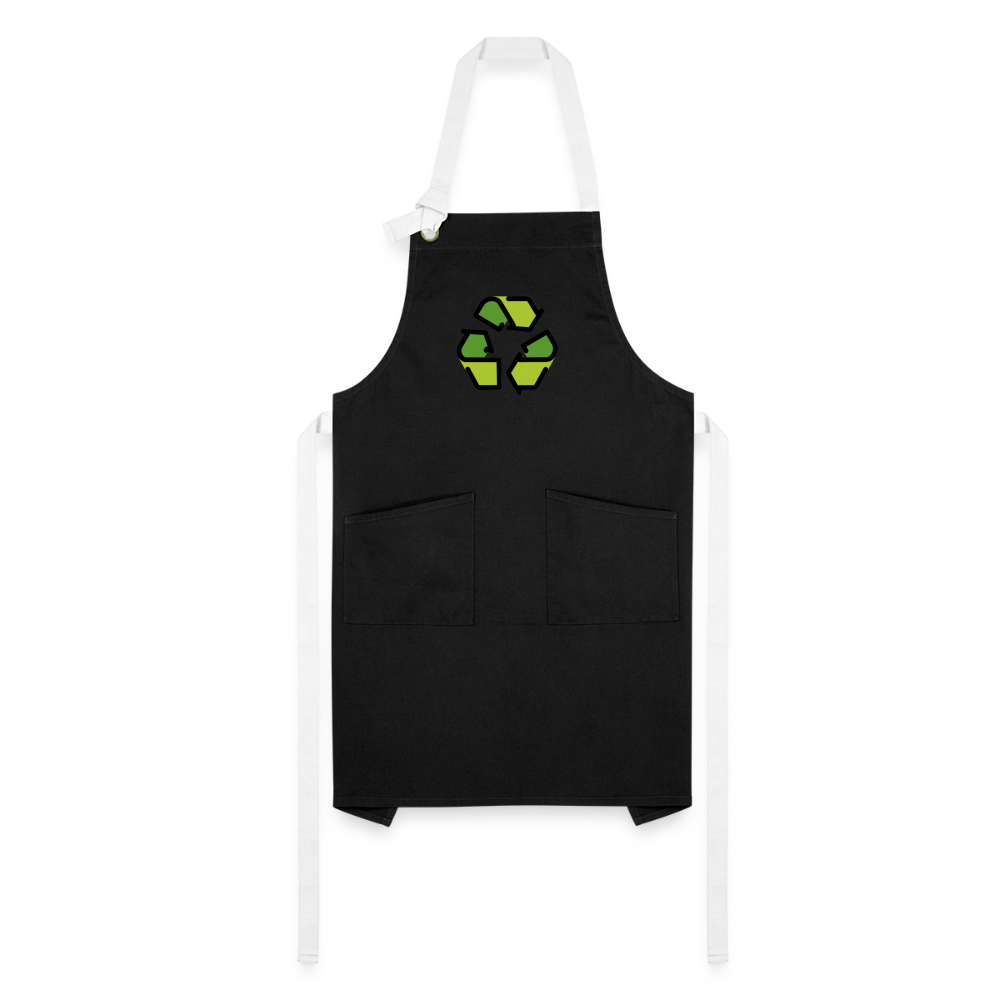 Customizable Recycling Symbol Moji Artisan Apron - Emoji.Express - black/white