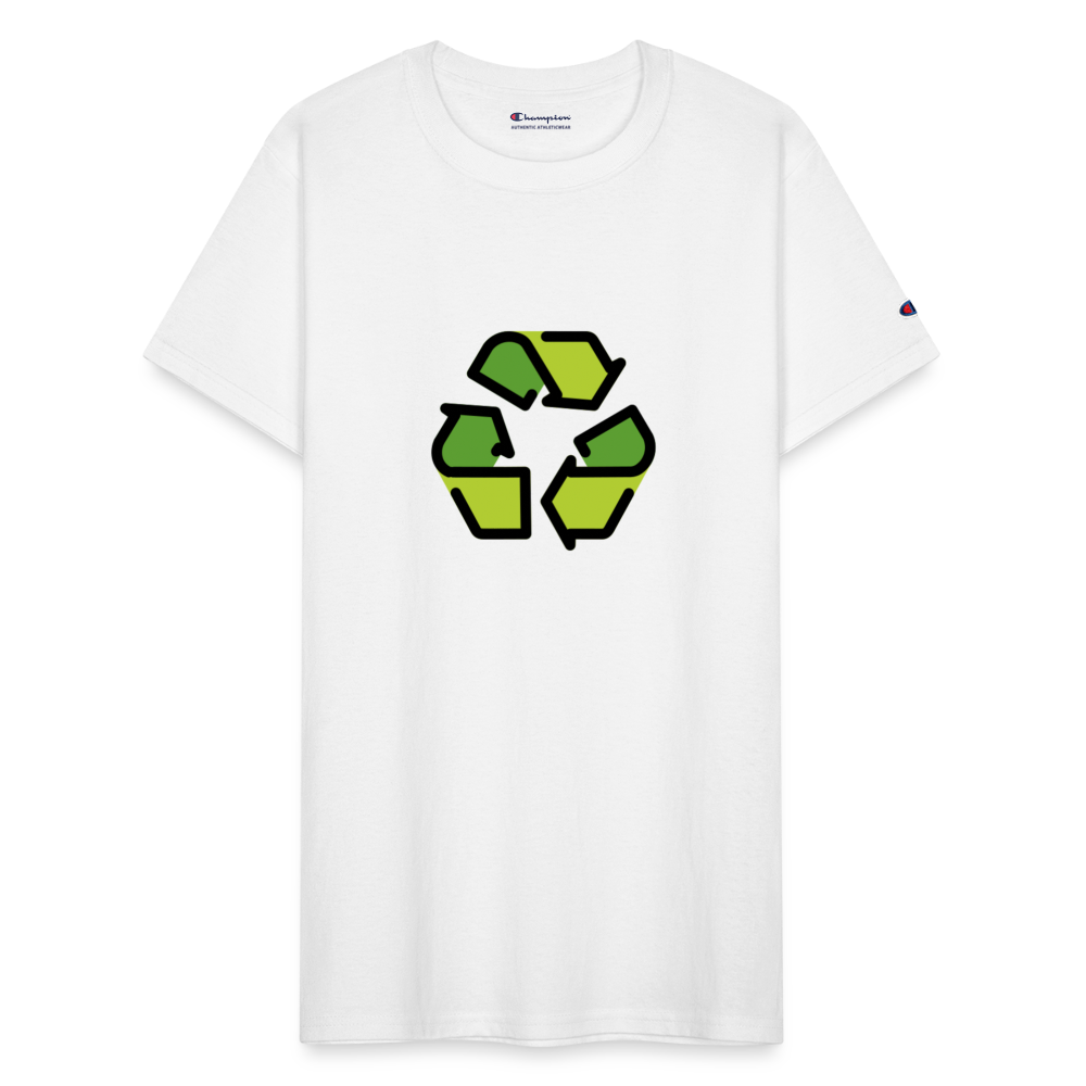 Customizable Recycling Symbol Moji Champion Unisex T-Shirt - Emoji.Express - white