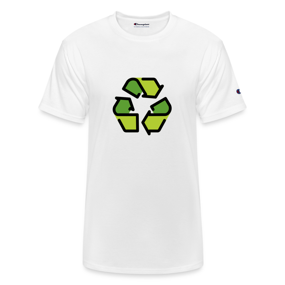 Customizable Recycling Symbol Moji Champion Unisex T-Shirt - Emoji.Express - white