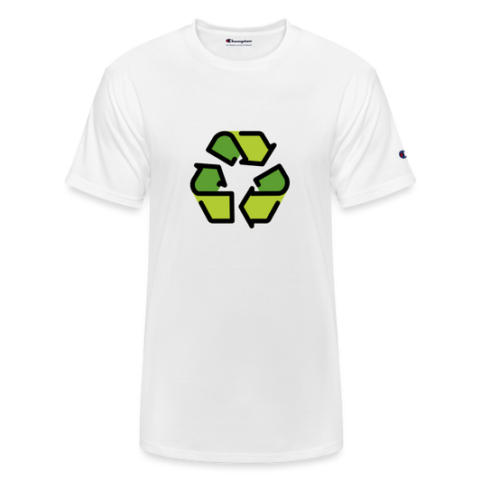 Customizable Recycling Symbol Moji Champion Unisex T-Shirt - Emoji.Express - white