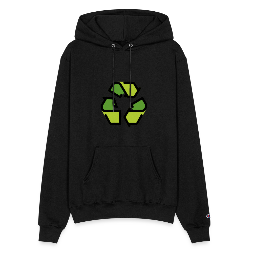 Customizable Recycling Symbol Moji Champion Unisex Powerblend Hoodie - Emoji.Express - black