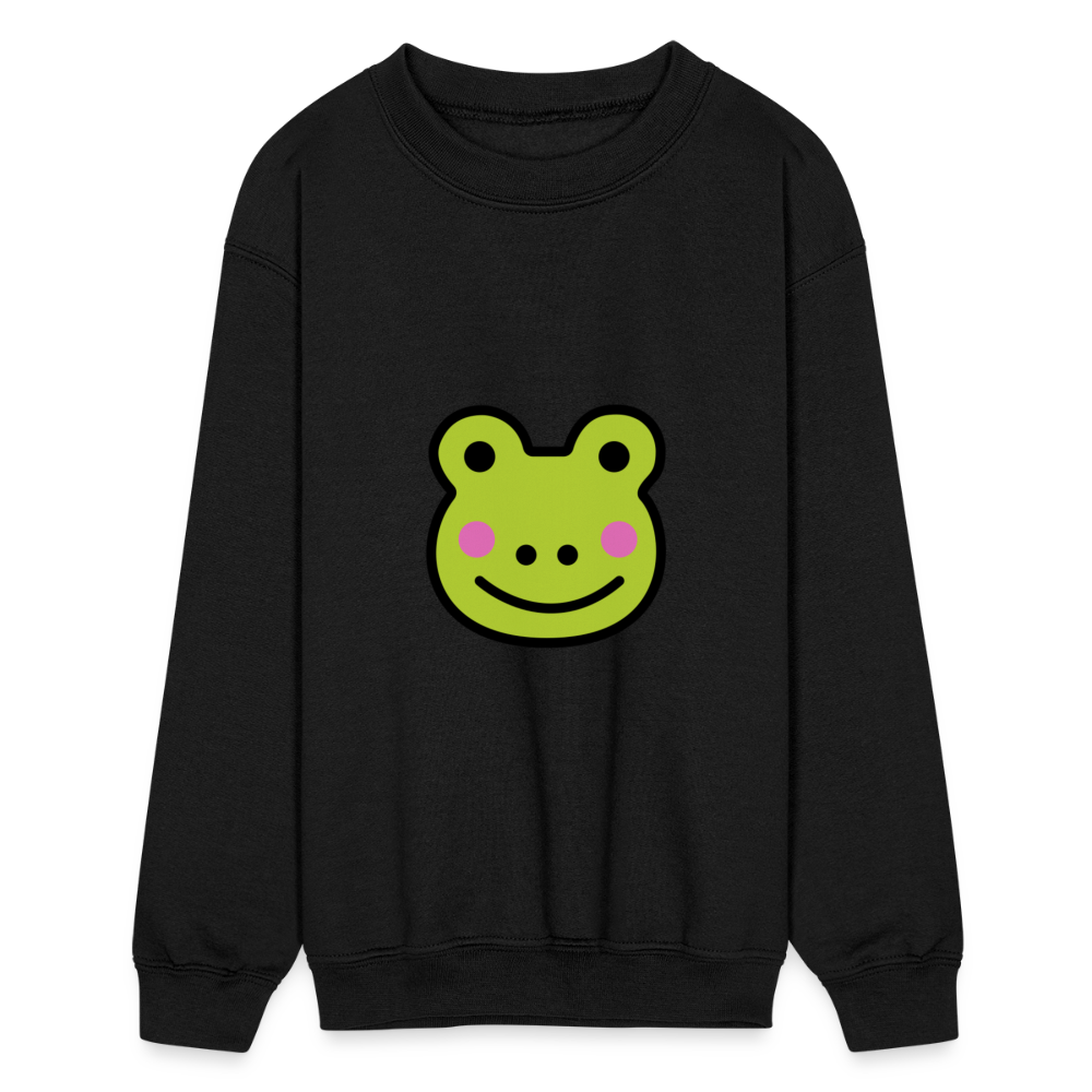 Customizable Sachi-chan Emoji Expression Character Moji Kids' Crewneck Sweatshirt - Emoji.Express - black