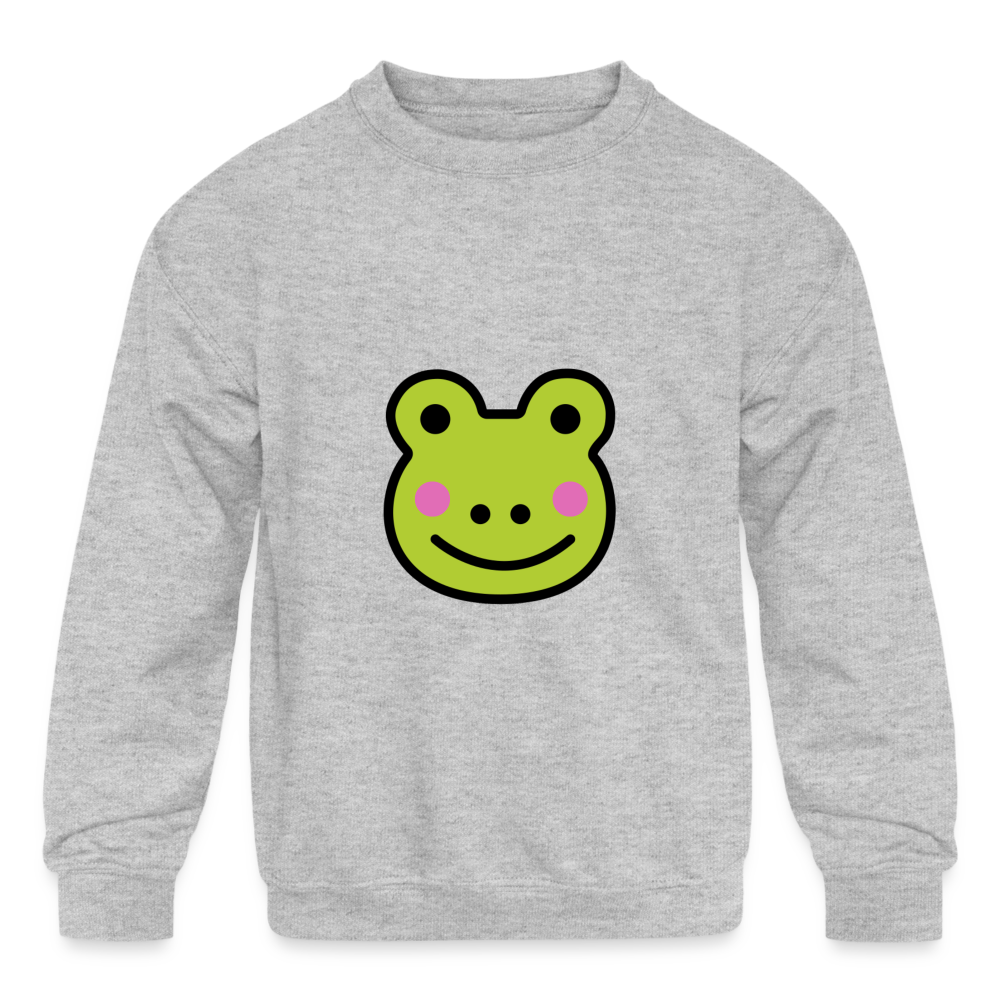 Customizable Sachi-chan Emoji Expression Character Moji Kids' Crewneck Sweatshirt - Emoji.Express - heather gray