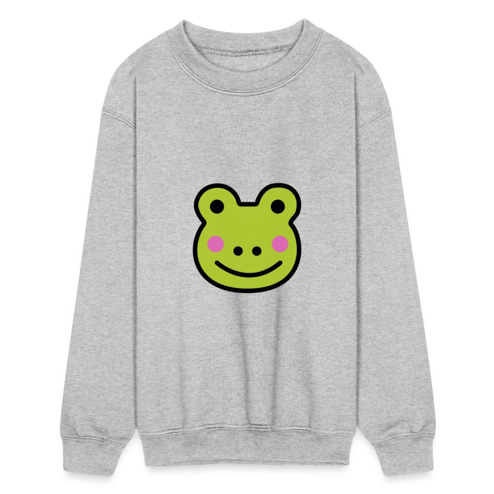 Customizable Sachi-chan Emoji Expression Character Moji Kids' Crewneck Sweatshirt - Emoji.Express - heather gray
