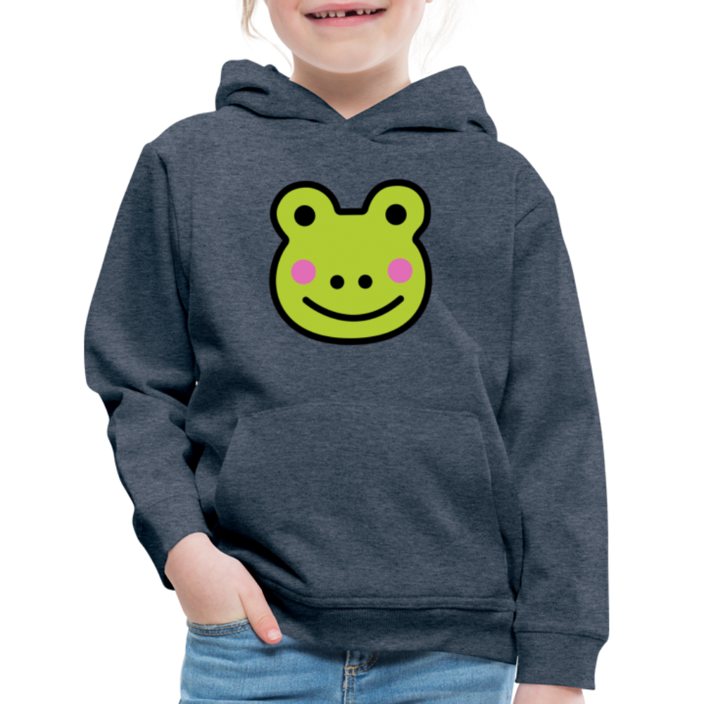 Customizable Sachi-chan Emoji Expression Character Moji Kids‘ Premium Hoodie - Emoji.Express - heather denim