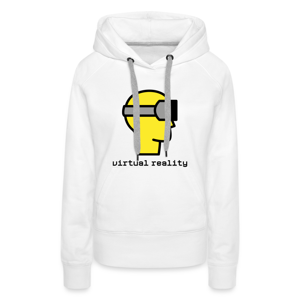 Customizable Virtual Reality Moji + Best of Both Worlds Text (Two-Sided) Women’s Premium Hoodie - Emoji.Express - white