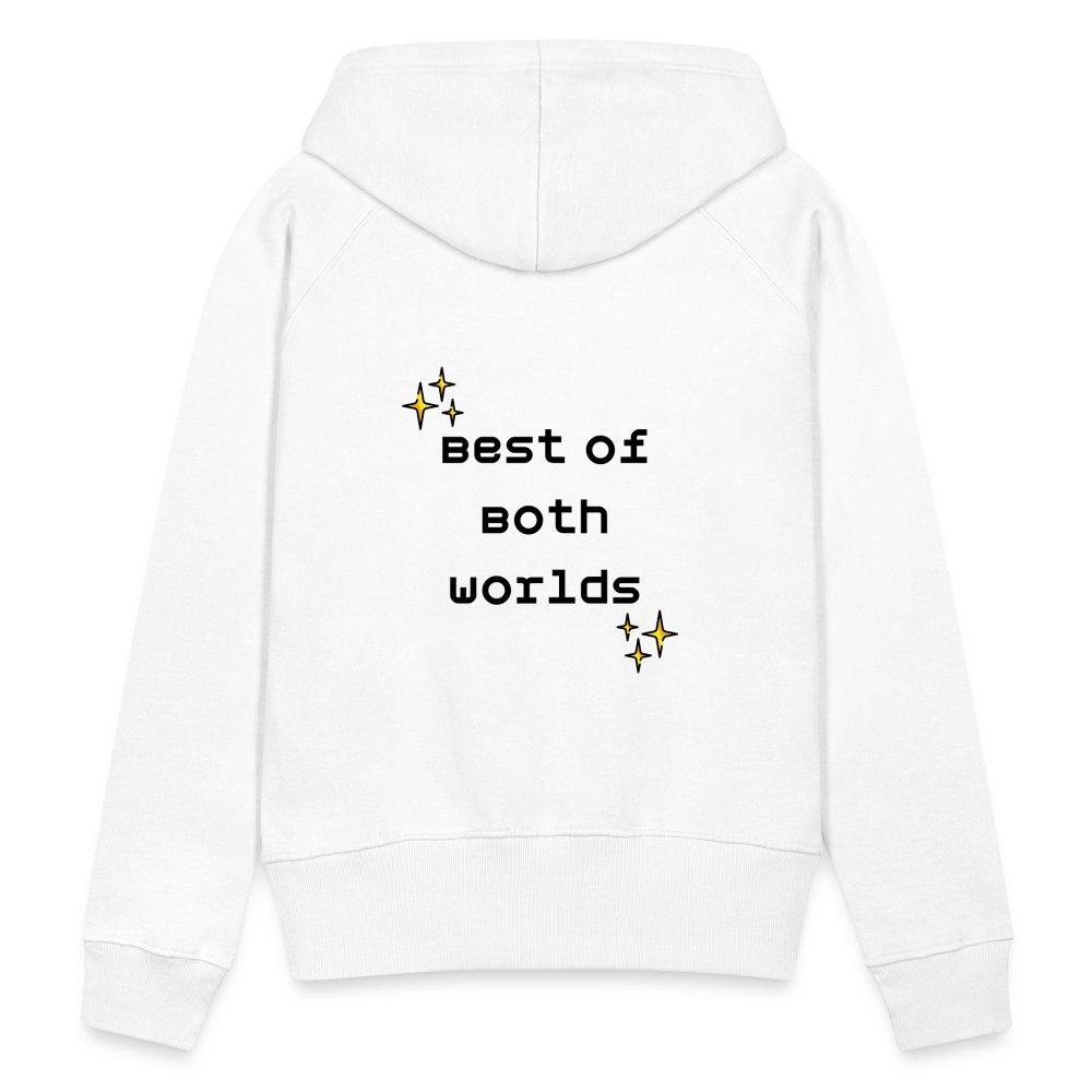 Customizable Virtual Reality Moji + Best of Both Worlds Text (Two-Sided) Women’s Premium Hoodie - Emoji.Express - white