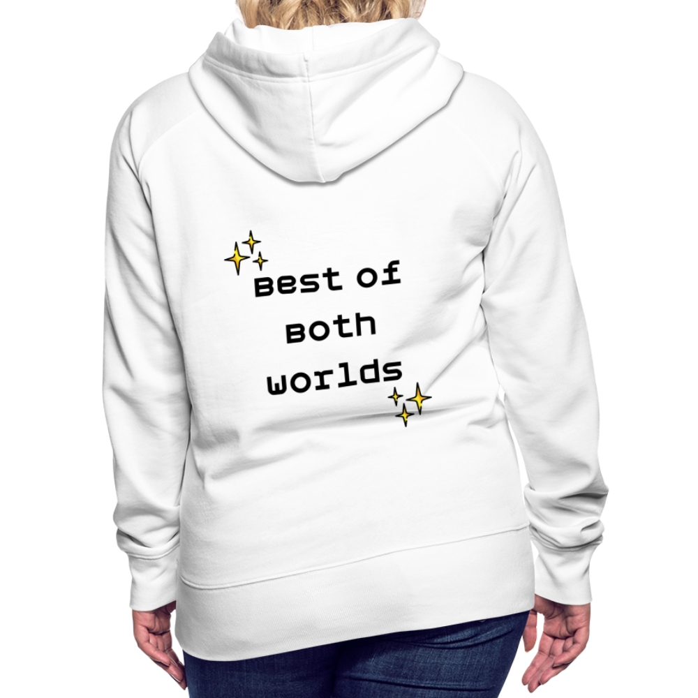 Customizable Virtual Reality Moji + Best of Both Worlds Text (Two-Sided) Women’s Premium Hoodie - Emoji.Express - white