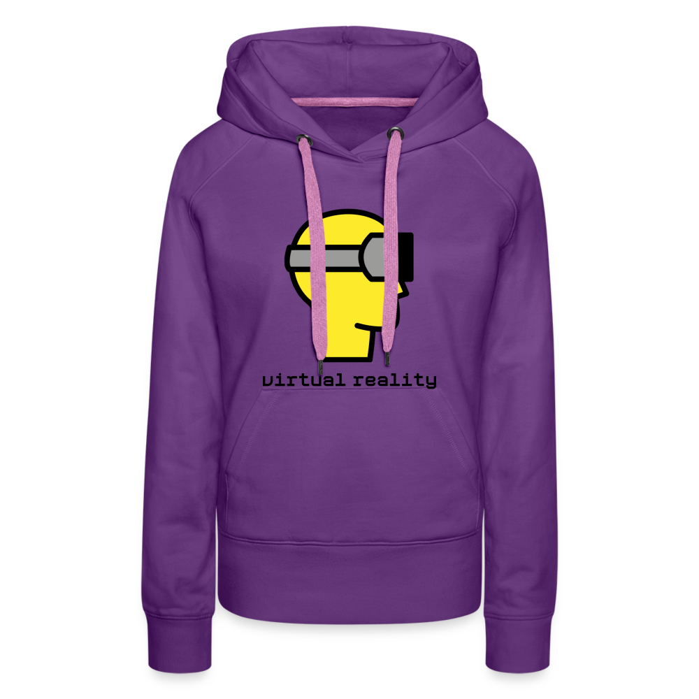 Customizable Virtual Reality Moji + Best of Both Worlds Text (Two-Sided) Women’s Premium Hoodie - Emoji.Express - purple 