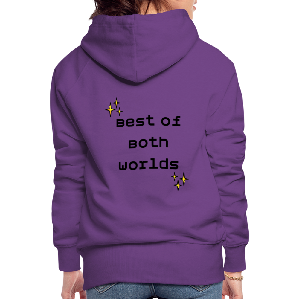 Customizable Virtual Reality Moji + Best of Both Worlds Text (Two-Sided) Women’s Premium Hoodie - Emoji.Express - purple 