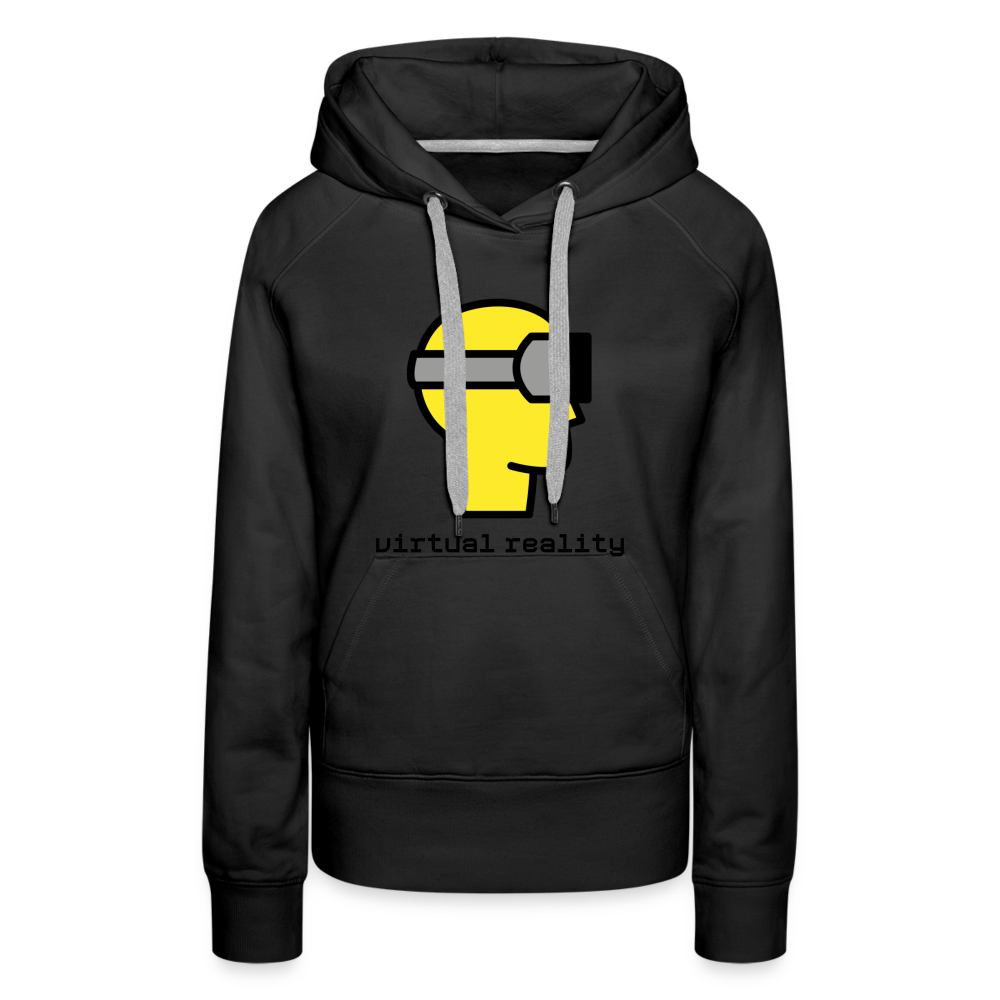 Customizable Virtual Reality Moji + Best of Both Worlds Text (Two-Sided) Women’s Premium Hoodie - Emoji.Express - black