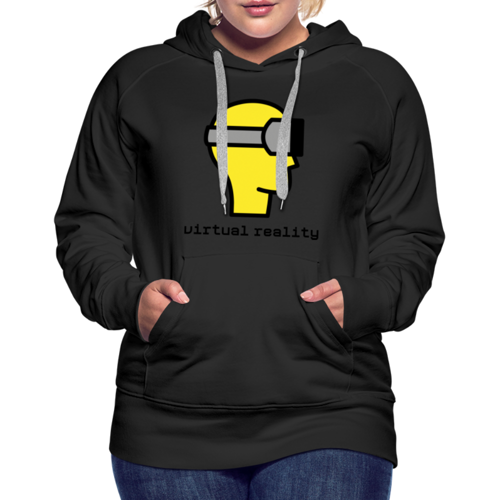 Customizable Virtual Reality Moji + Best of Both Worlds Text (Two-Sided) Women’s Premium Hoodie - Emoji.Express - black