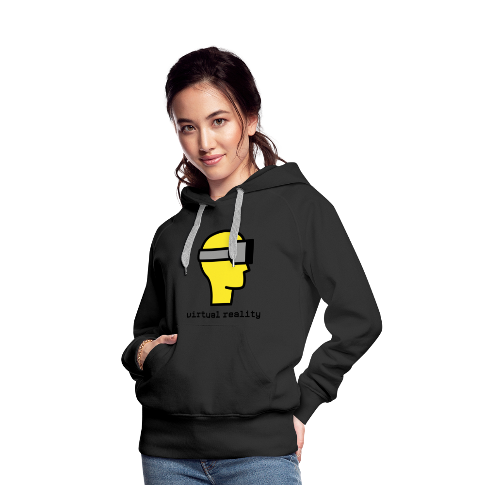 Customizable Virtual Reality Moji + Best of Both Worlds Text (Two-Sided) Women’s Premium Hoodie - Emoji.Express - black