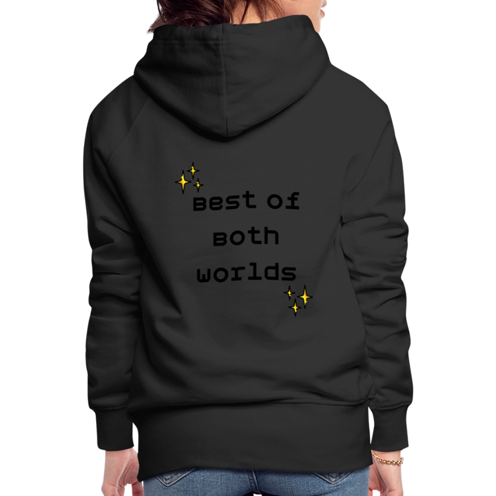 Customizable Virtual Reality Moji + Best of Both Worlds Text (Two-Sided) Women’s Premium Hoodie - Emoji.Express - black