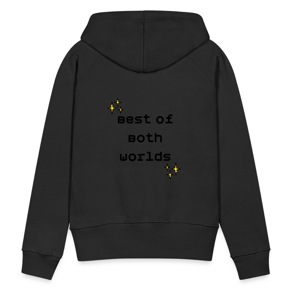 Customizable Virtual Reality Moji + Best of Both Worlds Text (Two-Sided) Women’s Premium Hoodie - Emoji.Express - black