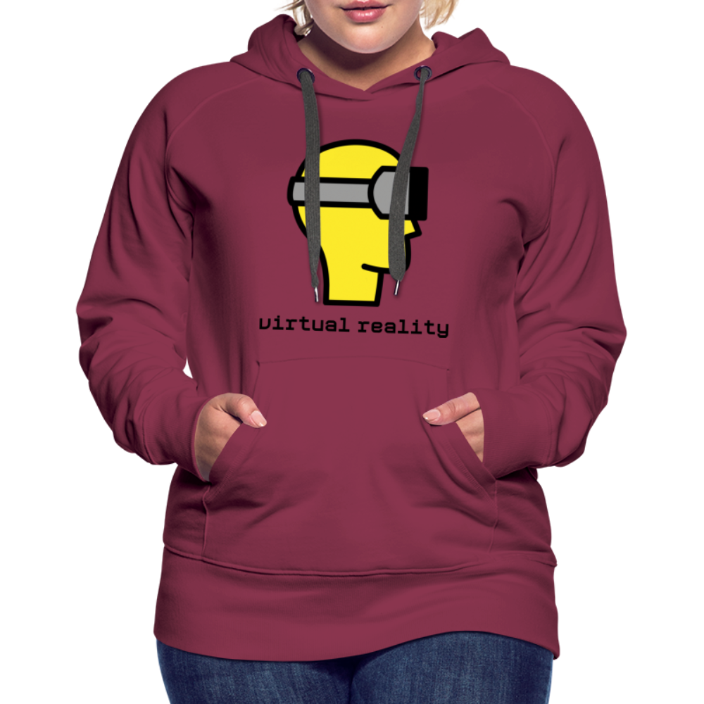 Customizable Virtual Reality Moji + Best of Both Worlds Text (Two-Sided) Women’s Premium Hoodie - Emoji.Express - burgundy