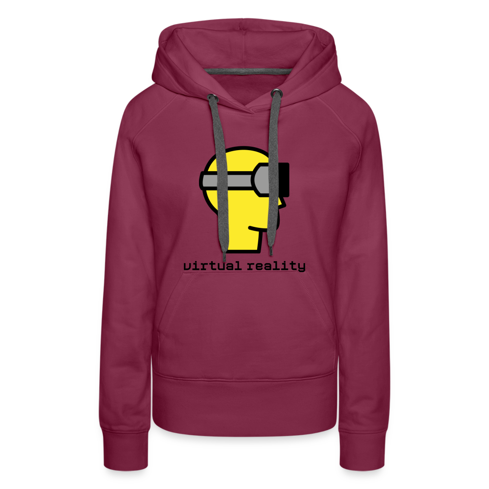 Customizable Virtual Reality Moji + Best of Both Worlds Text (Two-Sided) Women’s Premium Hoodie - Emoji.Express - burgundy