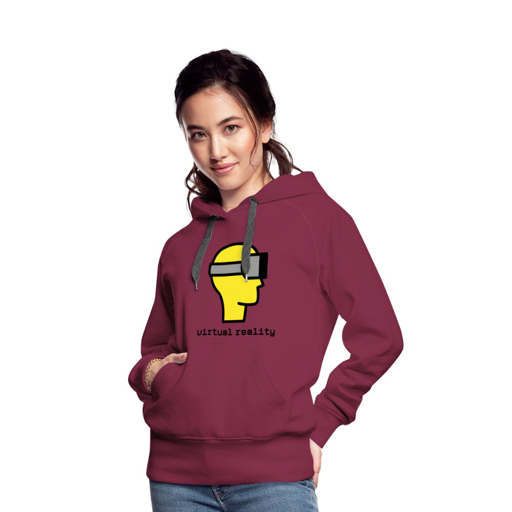 Customizable Virtual Reality Moji + Best of Both Worlds Text (Two-Sided) Women’s Premium Hoodie - Emoji.Express - burgundy