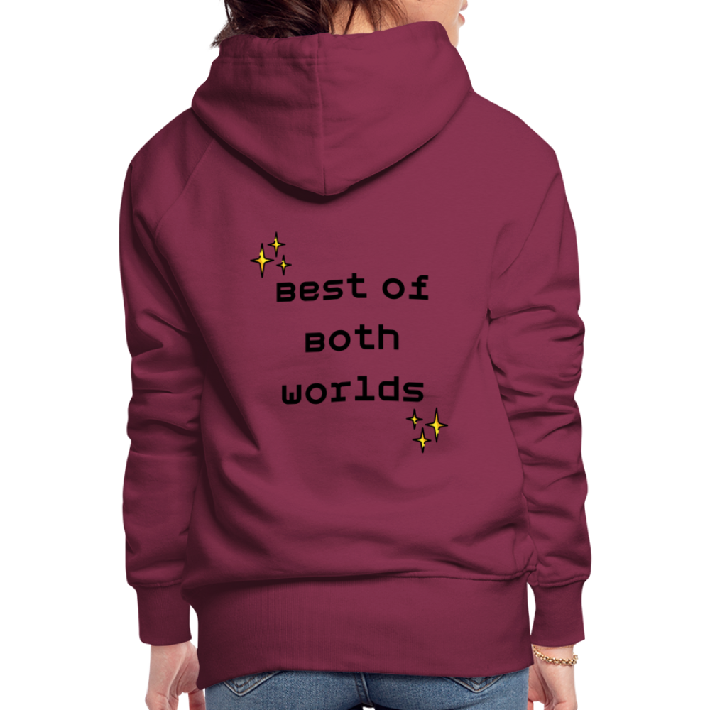 Customizable Virtual Reality Moji + Best of Both Worlds Text (Two-Sided) Women’s Premium Hoodie - Emoji.Express - burgundy