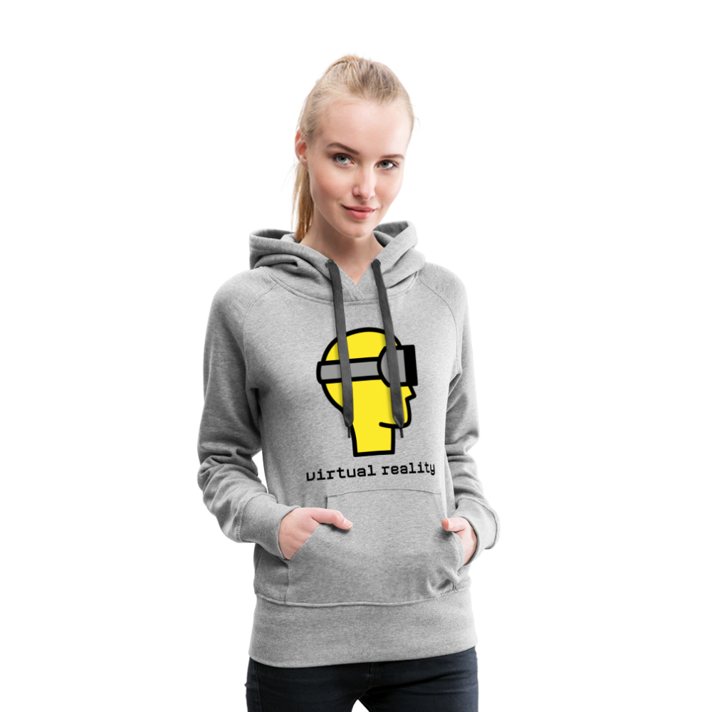 Customizable Virtual Reality Moji + Best of Both Worlds Text (Two-Sided) Women’s Premium Hoodie - Emoji.Express - heather grey