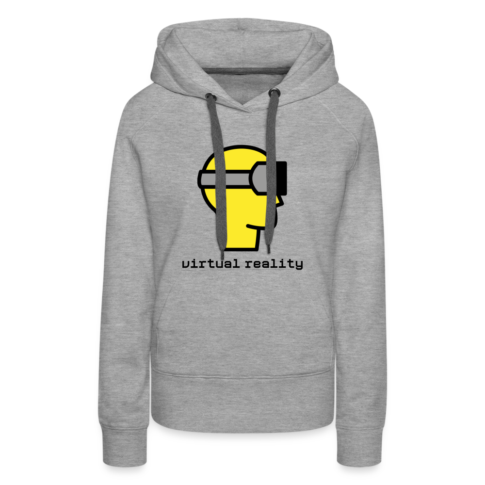 Customizable Virtual Reality Moji + Best of Both Worlds Text (Two-Sided) Women’s Premium Hoodie - Emoji.Express - heather grey