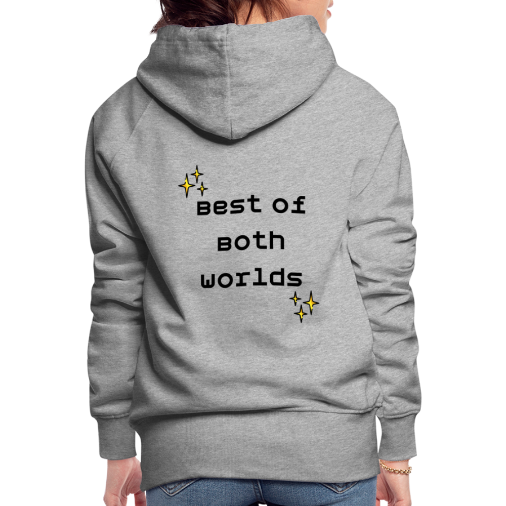 Customizable Virtual Reality Moji + Best of Both Worlds Text (Two-Sided) Women’s Premium Hoodie - Emoji.Express - heather grey