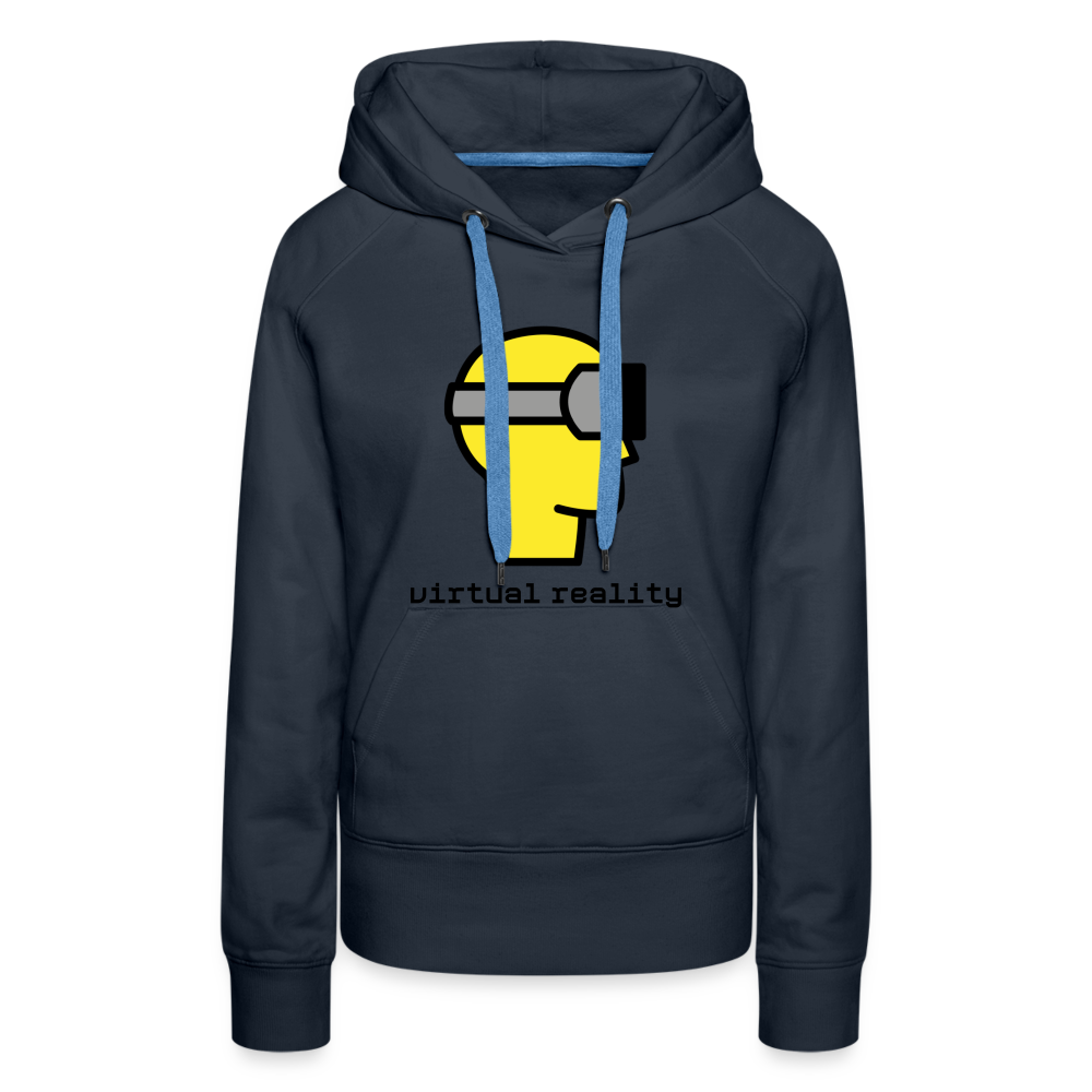 Customizable Virtual Reality Moji + Best of Both Worlds Text (Two-Sided) Women’s Premium Hoodie - Emoji.Express - navy