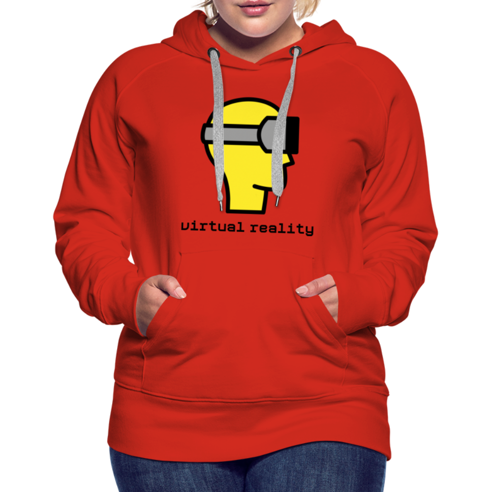 Customizable Virtual Reality Moji + Best of Both Worlds Text (Two-Sided) Women’s Premium Hoodie - Emoji.Express - red