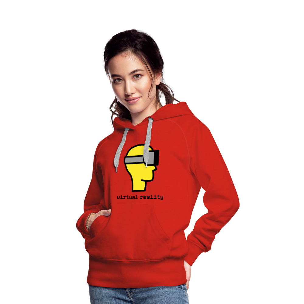 Customizable Virtual Reality Moji + Best of Both Worlds Text (Two-Sided) Women’s Premium Hoodie - Emoji.Express - red