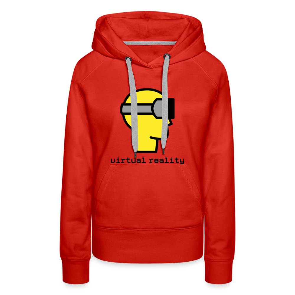 Customizable Virtual Reality Moji + Best of Both Worlds Text (Two-Sided) Women’s Premium Hoodie - Emoji.Express - red