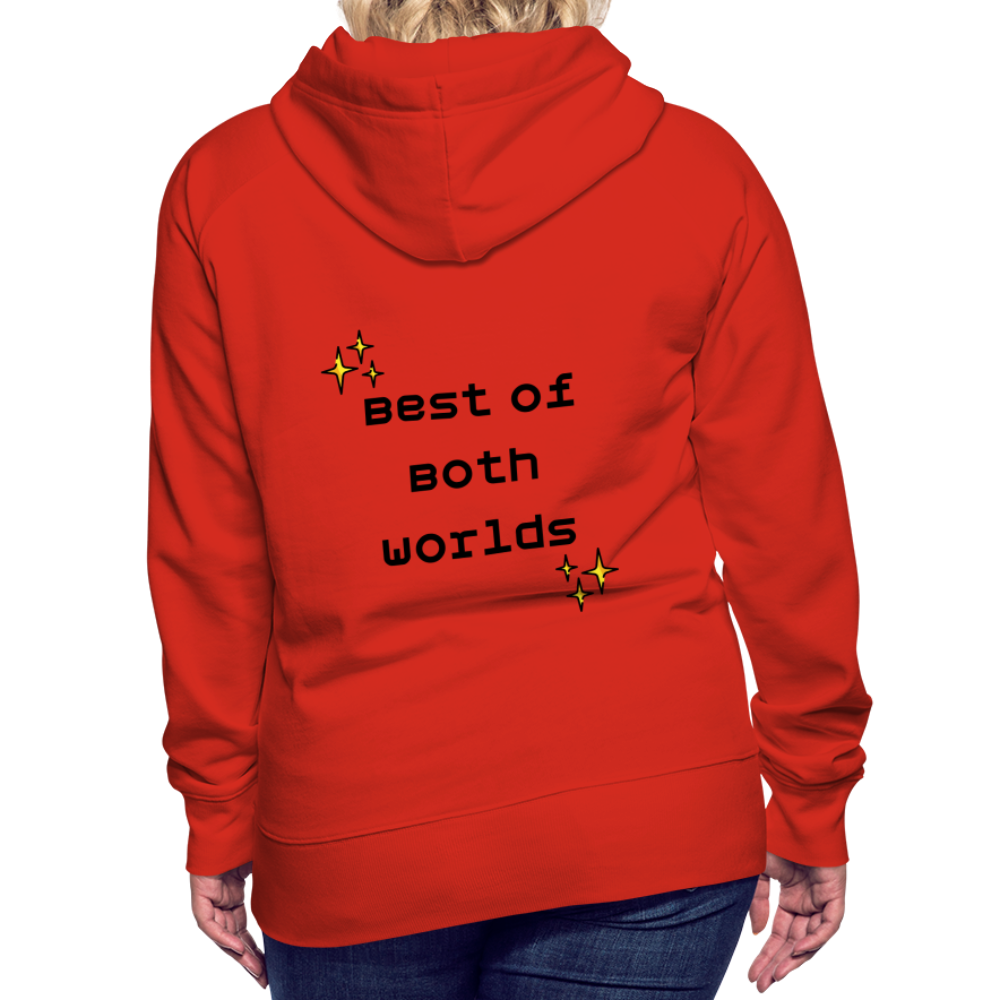 Customizable Virtual Reality Moji + Best of Both Worlds Text (Two-Sided) Women’s Premium Hoodie - Emoji.Express - red