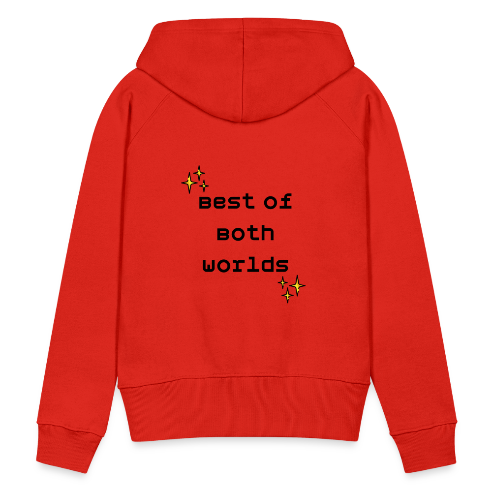 Customizable Virtual Reality Moji + Best of Both Worlds Text (Two-Sided) Women’s Premium Hoodie - Emoji.Express - red