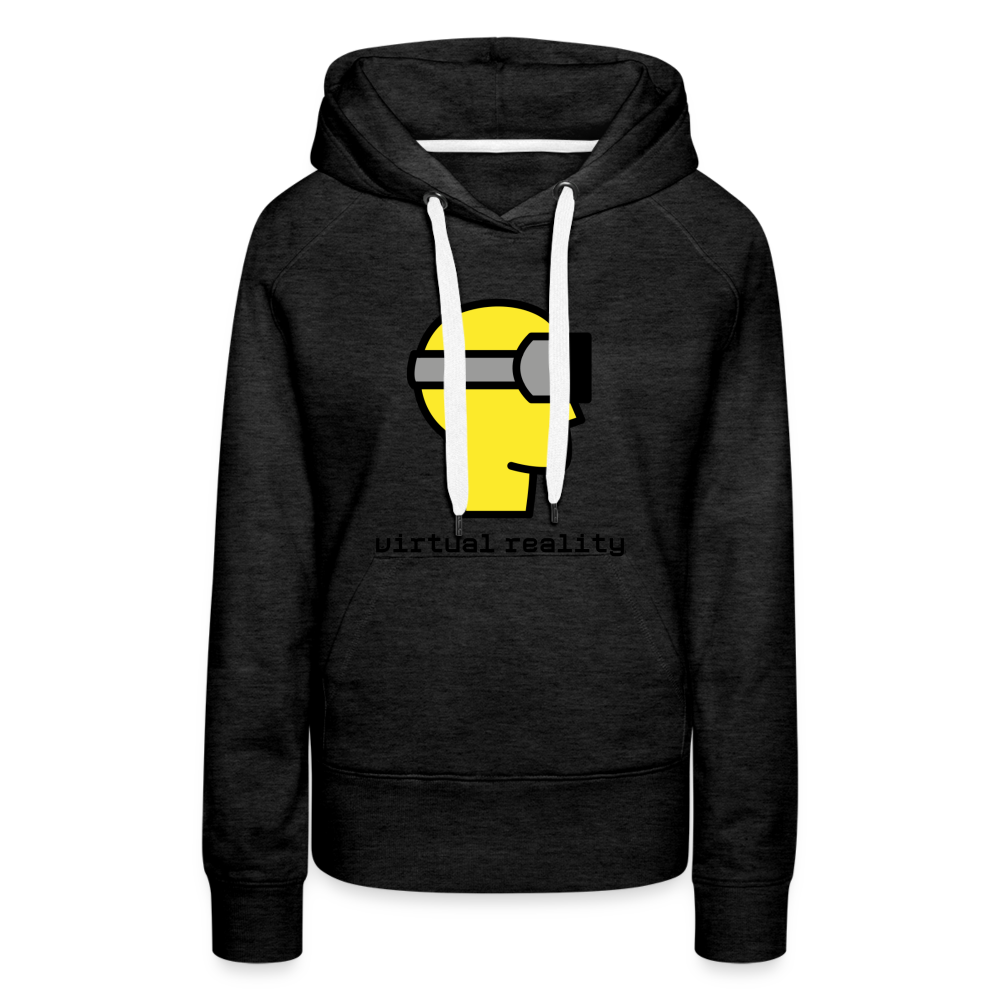 Customizable Virtual Reality Moji + Best of Both Worlds Text (Two-Sided) Women’s Premium Hoodie - Emoji.Express - charcoal grey