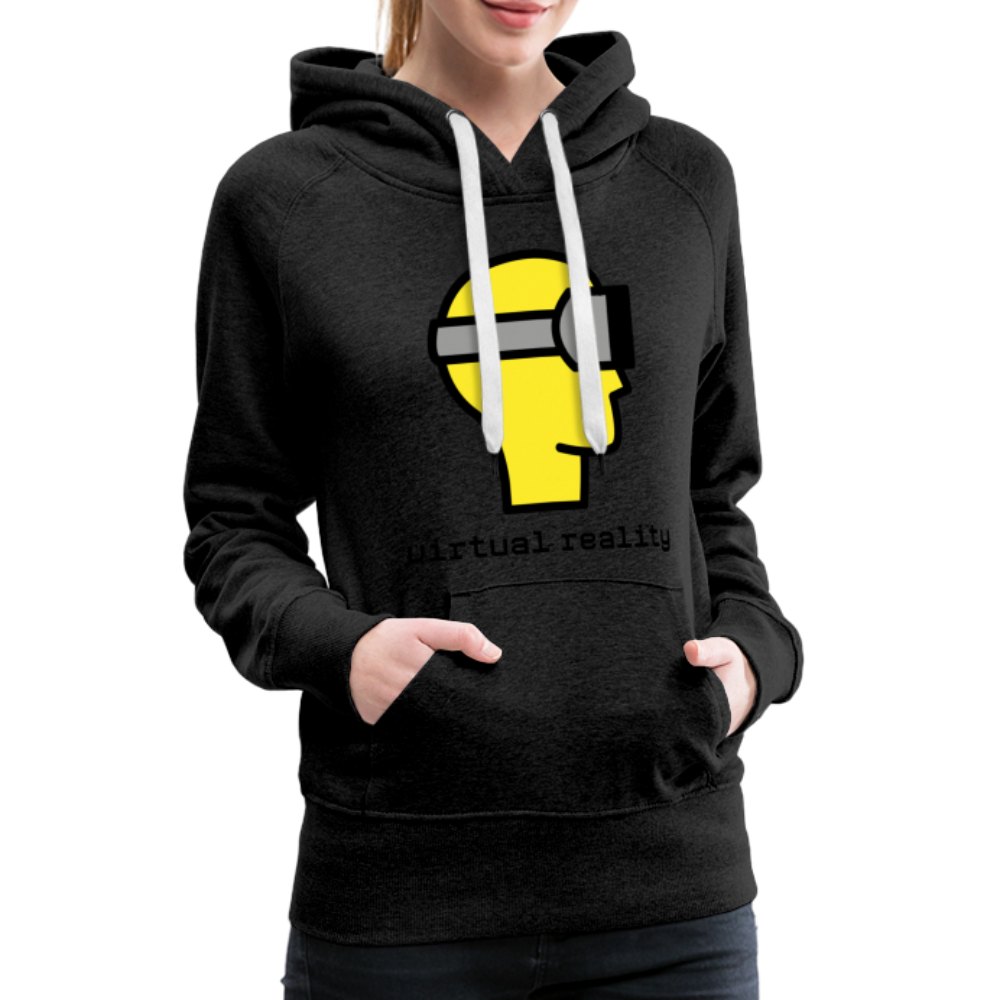 Customizable Virtual Reality Moji + Best of Both Worlds Text (Two-Sided) Women’s Premium Hoodie - Emoji.Express - charcoal grey