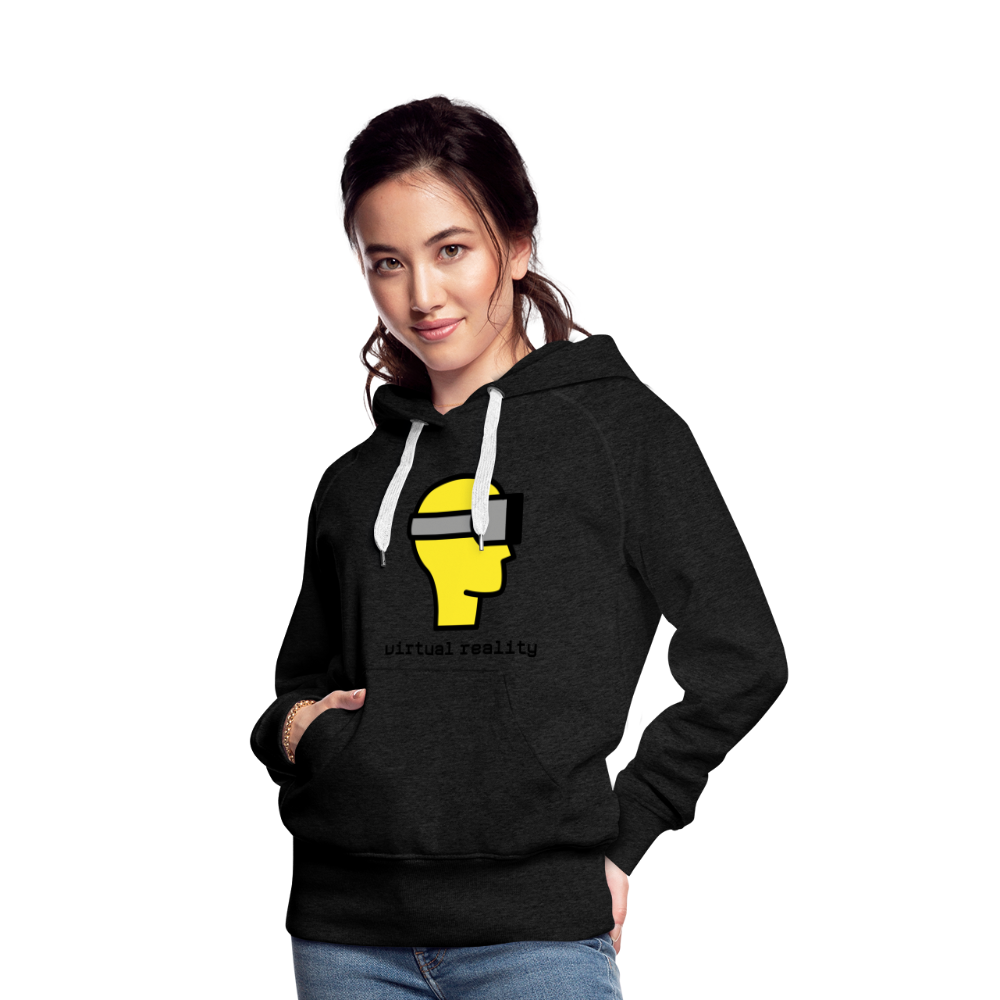 Customizable Virtual Reality Moji + Best of Both Worlds Text (Two-Sided) Women’s Premium Hoodie - Emoji.Express - charcoal grey