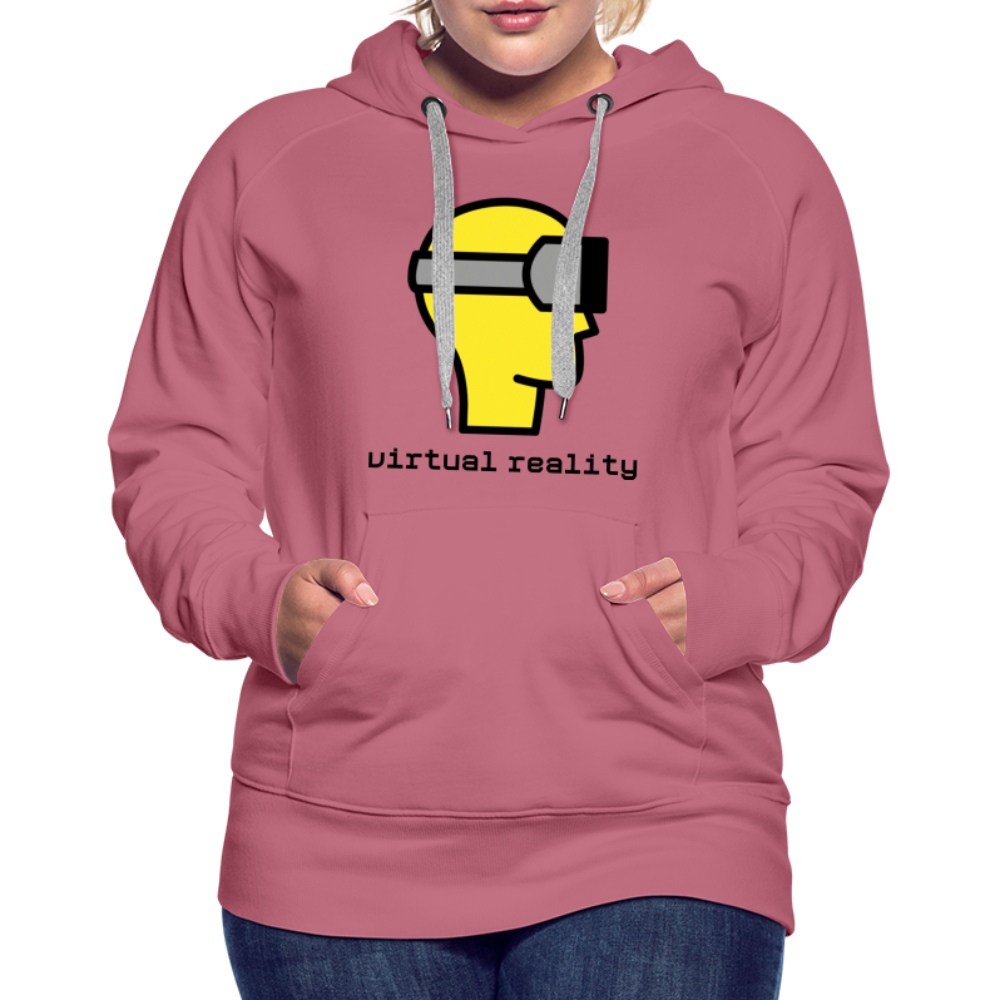 Customizable Virtual Reality Moji + Best of Both Worlds Text (Two-Sided) Women’s Premium Hoodie - Emoji.Express - mauve