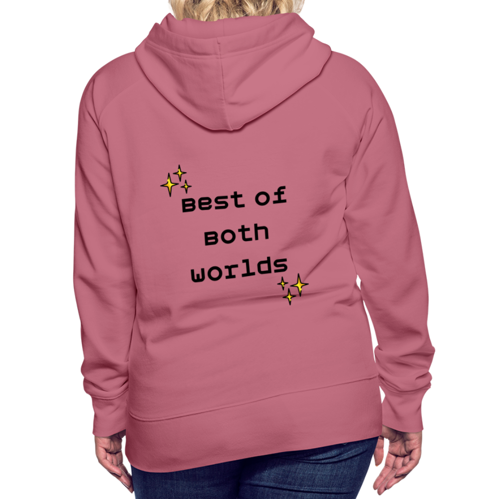 Customizable Virtual Reality Moji + Best of Both Worlds Text (Two-Sided) Women’s Premium Hoodie - Emoji.Express - mauve