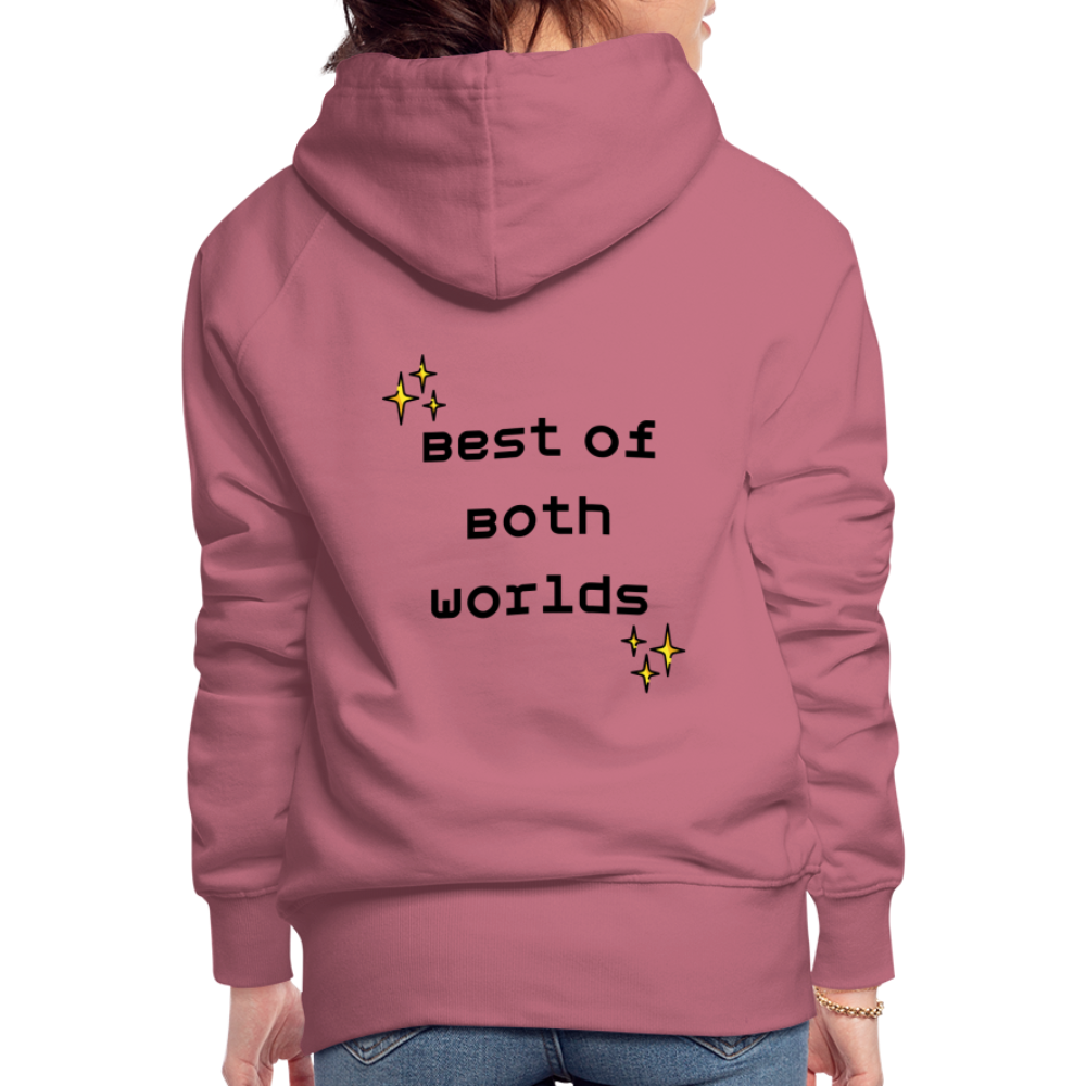 Customizable Virtual Reality Moji + Best of Both Worlds Text (Two-Sided) Women’s Premium Hoodie - Emoji.Express - mauve