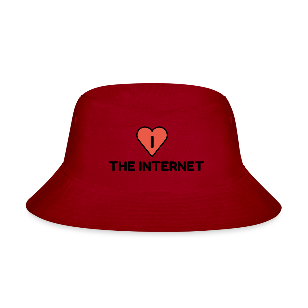 Customizable I Red Heart Moji The Internet Bucket Hat - Emoji.Express - red