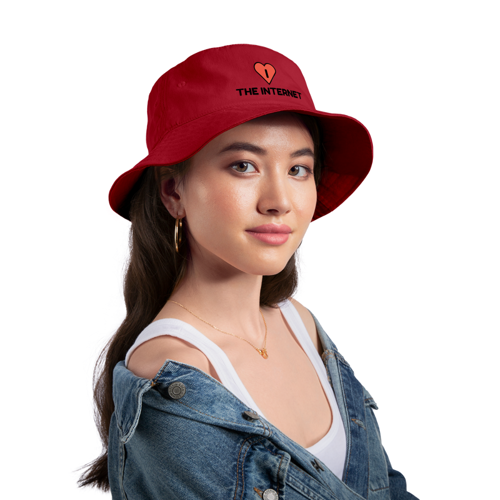 Customizable I Red Heart Moji The Internet Bucket Hat - Emoji.Express - red