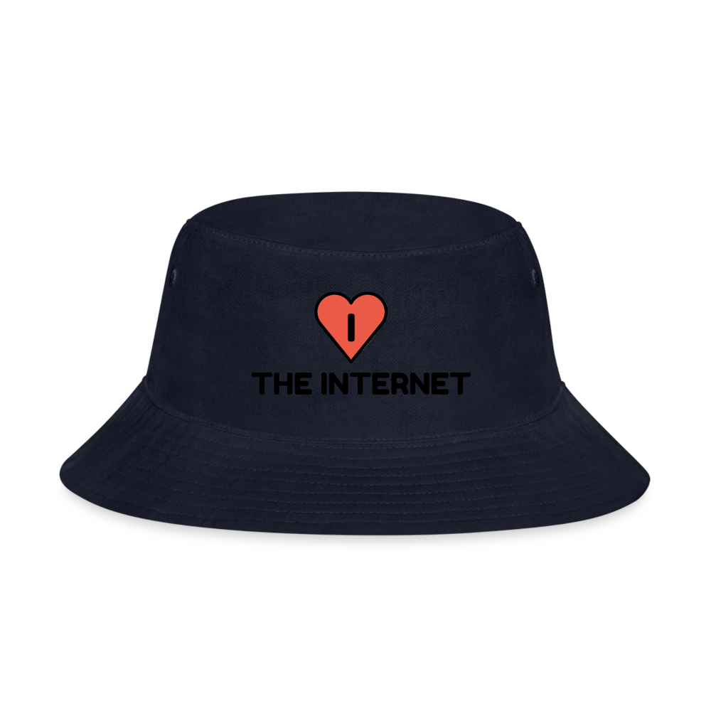 Customizable I Red Heart Moji The Internet Bucket Hat - Emoji.Express - navy