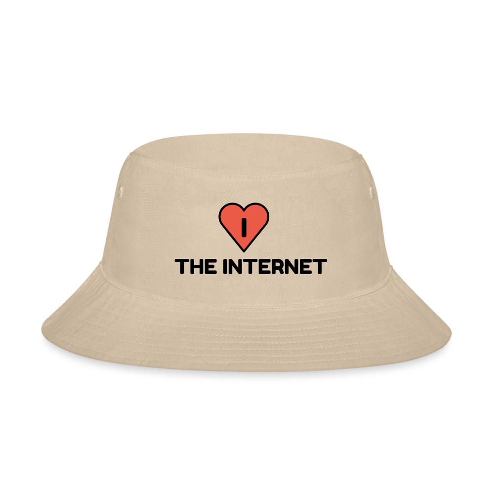 Customizable I Red Heart Moji The Internet Bucket Hat - Emoji.Express - cream