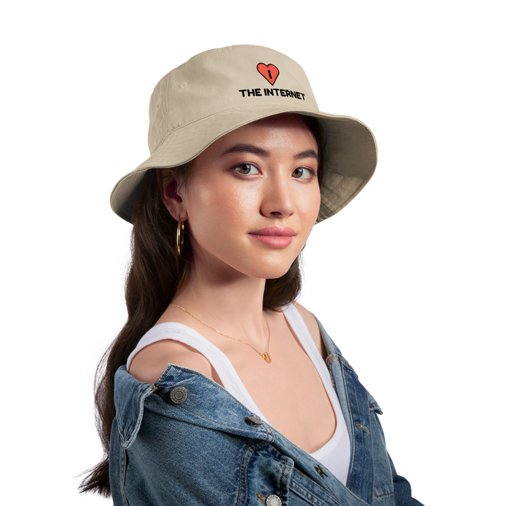 Customizable I Red Heart Moji The Internet Bucket Hat - Emoji.Express - cream