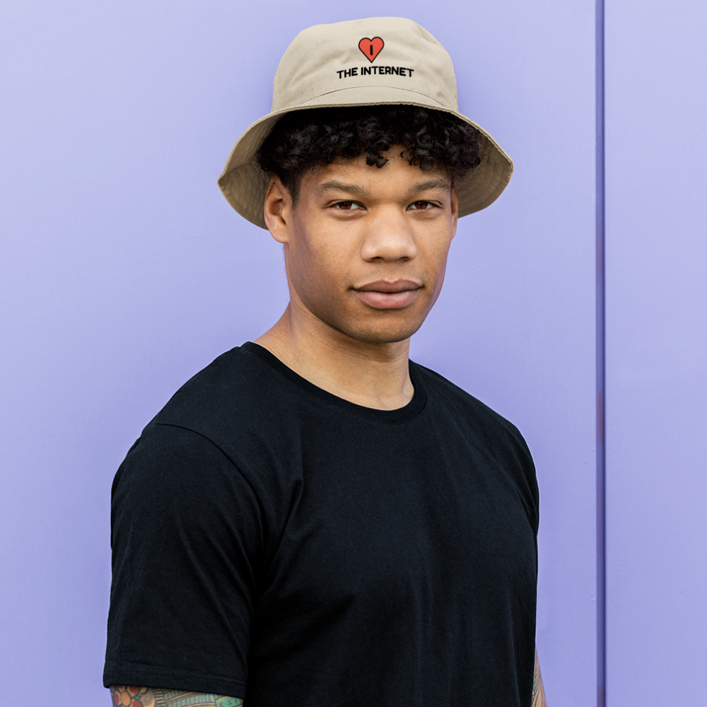 Customizable I Red Heart Moji The Internet Bucket Hat - Emoji.Express - cream