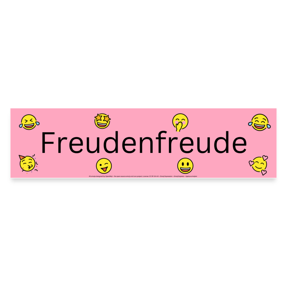 Emoji Expression: Freudenfreude Bumper Sticker (Pink) - Emoji.Express - white matte