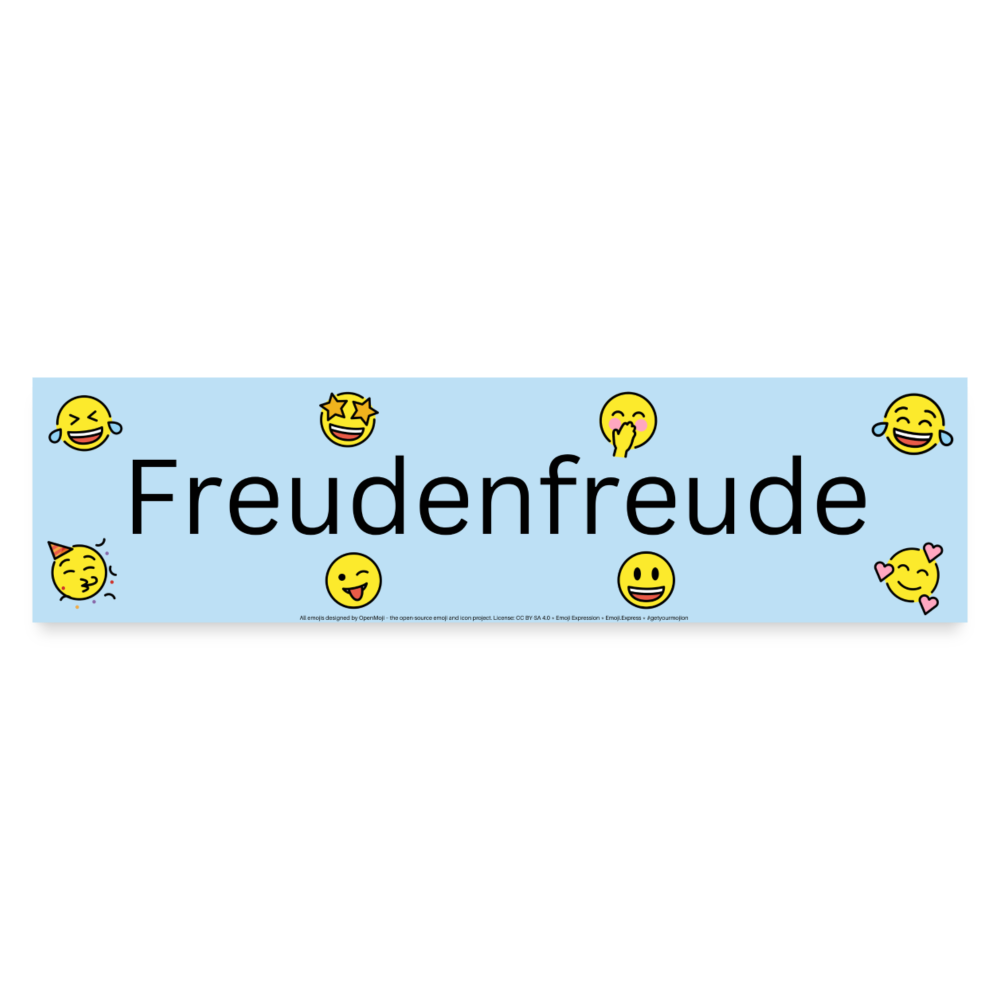 Emoji Expression: Freudenfreude Bumper Sticker (Light Blue) - Emoji.Express - white matte