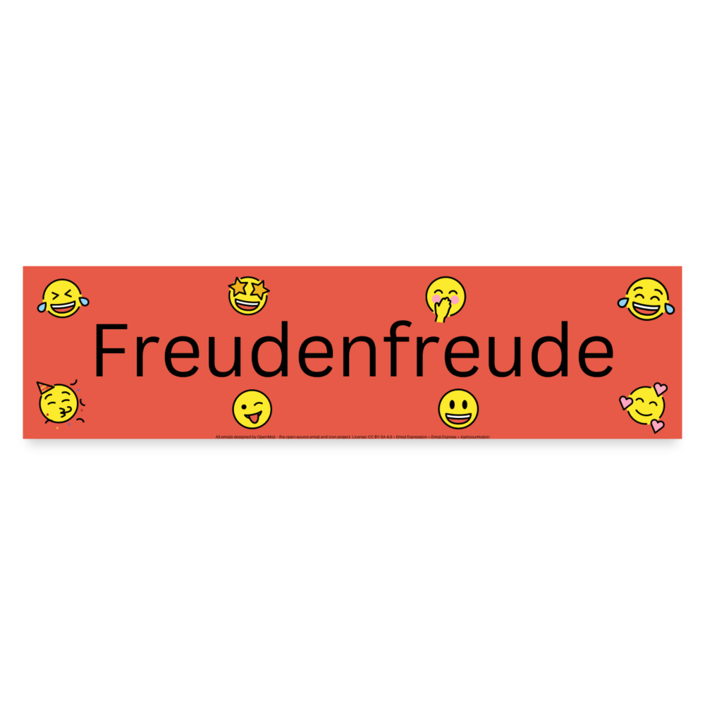 Emoji Expression: Freudenfreude Bumper Sticker (Red) - Emoji.Express - white matte