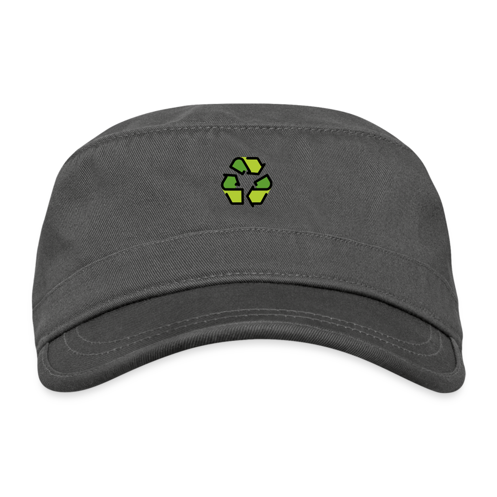 Customizable Recycling Moji Organic Cadet Cap  - Emoji.Express - charcoal