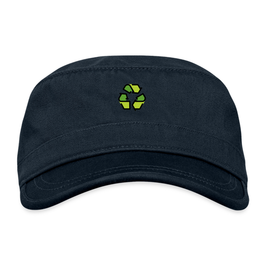 Customizable Recycling Moji Organic Cadet Cap  - Emoji.Express - navy